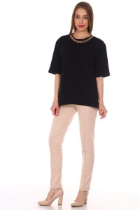 Футболка женская "Кейт" трикотаж (последний размер) черный 56