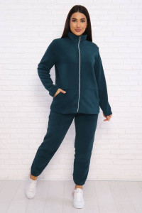 Костюм двойка женский КД-445 флис (последний размер) темно-зеленый 46,60