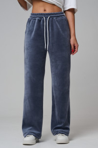 Брюки женские №67190 велюр (р-ры: 44-56) темно-серый