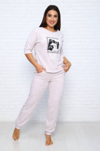 Костюм двойка женский КД-293 махра (последний размер) светло-бежевый 44,46,52,56