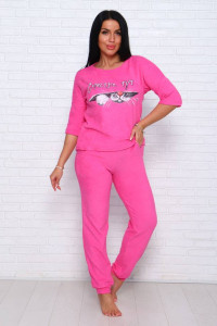 Костюм двойка женский КД-293 махра (последний размер) розовый 50,52,54