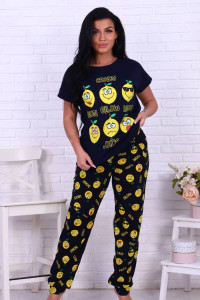 Костюм двойка женский КД-427 кулирка (последний размер) темно-синий 52,54,56