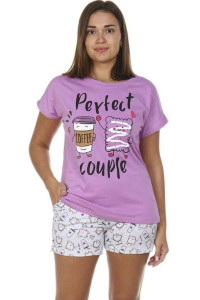 Костюм двойка женский КД-428 кулирка (последний размер) сиреневый 44