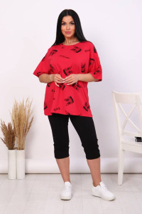 Костюм двойка женский КД-443 кулирка (последний размер) малиновый 56