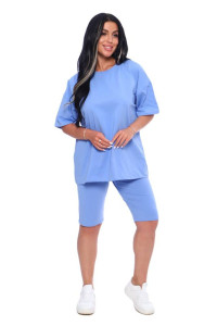 Костюм двойка женский КД-443 кулирка (последний размер) голубой 48