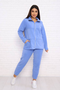 Костюм двойка женский КД-445 флис (последний размер) голубой 46,56