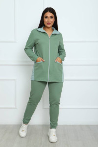 Костюм двойка женский КД-445 футер 2-х нитка с лайкрой (последний размер) фисташковый 52,58