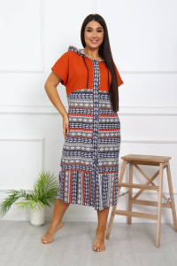 Халат женский Х-371гиг кулирка (последний размер) терракот 60,62,70