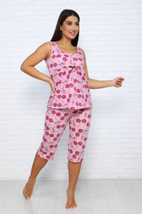 Пижама женская ПЖ-14 кулирка (последний размер) розовато-коричневый 62