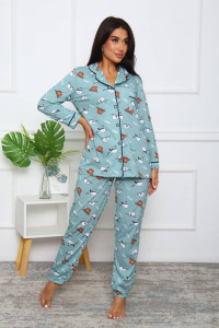 Пижама женская ПЖ-16 кулирка (последний размер) оливковый 58