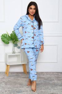 Пижама женская ПЖ-16 кулирка (последний размер) голубой 62