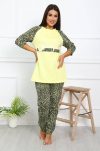 Пижама женская ПЖ-00293 футер с начесом (последний размер) лимонный 54,58