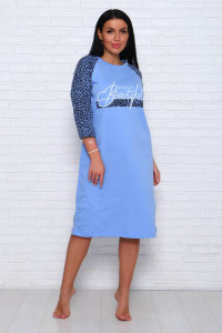 Сорочка женская НС-47 футер с начесом (последний размер) нежно-голубой 46