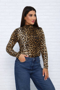 Водолазка женская Ф-710 вискоза (последний размер) черный-коричневый 50