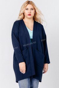 Кардиган женский 0268-09 футер (последний размер) темно-синий 58