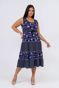 Сарафан женский "Жизель" 1223 кулирка (последний размер) фламинго 54,60