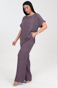 Костюм двойка женский "Шик" КЛ-2572 имитация льна (последний размер) капучино 50