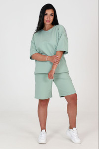 Костюм двойка женский КФ-45 футер (последний размер) оливка 48,52,54,56