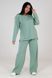 Костюм двойка женский КФ-66 футер (последний размер) оливка 48,50