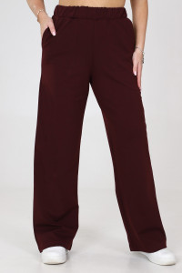 Брюки женские "Палаццо" БФ-1922 футер (последний размер) бордо 48,52,56