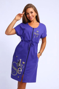 Халат женский №190.1 кулирка (р-ры: 46-56) фиолетовый