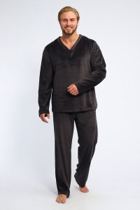 Костюм двойка мужской №193 стрейч велюр (р-ры: 48-58) серый