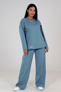 Костюм двойка женский КФ-66 футер (р-ры: 42-56) аква