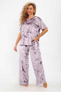 Костюм двойка женский "Оливия" иконвелюр (р-ры: 48-58) лила