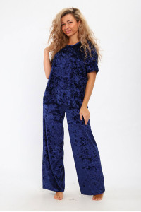 Костюм двойка женский "Оливия" иконвелюр (р-ры: 48-58) синий