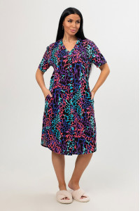 Халат женский "Тери" кулирка (р-ры: 48-58) фиолетовый