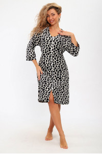 Халат женский "Ириша" велюр стрейч (р-ры: 48-58) жираф