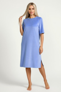 Туника женская "Пандора-4" велюр стрейч (р-ры: 46-56) голубой