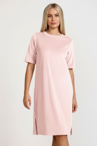 Туника женская "Пандора-4" велюр стрейч (р-ры: 46-56) пудровый