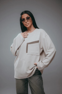 Свитшот женский "Дабл" трикотаж вафля (р-ры: 48-70) бежевый