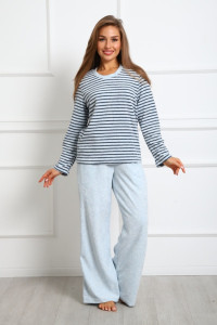 Костюм двойка женский "Крис ПС" махра (р-ры: 46-60) полоса голубая