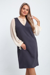 Сарафан женский №32739 тесла (р-ры: 48-58) графит