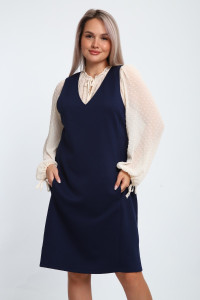 Сарафан женский №32739 тесла (р-ры: 48-58) темно-синий