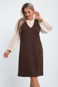 Сарафан женский №32739 тесла (р-ры: 48-58) шоколад