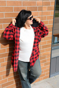 Рубашка женская "Дебют" флис (р-ры: 48-58) красный