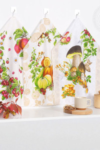 Набор кухонный из 3-х полотенец рогожка "Дары осени"