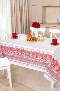 Скатерть из рогожки "Вышивка русская"