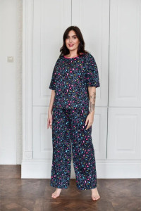 Пижама женская "Белла" 1324-2 кулирка (последний размер) камушки 56