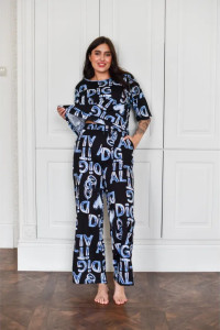 Пижама женская "Белла" 1324-4 кулирка (последний размер) буквы 48