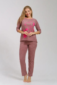 Пижама женская "Десерт 2" 1349 махра (последний размер) кофе 50