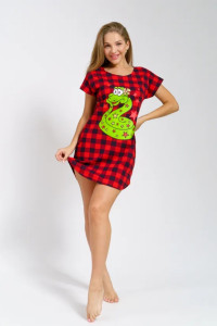 Туника женская "Стрекоза" 1339 кулирка (последний размер) красная змея 46