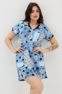 Туника женская "Мелисса" 1369-3 кулирка (последний размер) ромашка 62