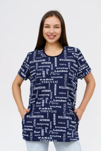 Туника женская "Светлана" 1299 трикотаж (последний размер) надпись 52,56
