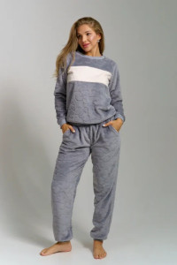 Костюм двойка женский "Ариэль-2" 1318 велсофт+футер 2-х нитка (последний размер) серый 50,54