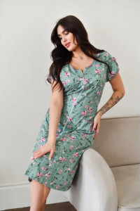 Халат женский "Настя" 1199-2 кулирка (последний размер) зеленый 58,60,62