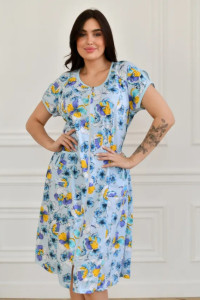 Халат женский "Настя" 1199-5 кулирка (последний размер) небесный 64